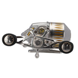 Profishiency Sniper silver spincast reel with dual foam handles; shows circular P logo, PRO tag and 6.2:1 Gear Ratio.