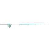Side view of Profishiency Big Fish spinning combo, teal/white 7' medium-heavy fiberglass rod with EVA grip and spinning reel