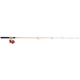 Side view of Blaze Micro spinning combo showing 5' ultra-light rod, split-grip EVA handle and pre-spooled reel on white background