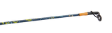 Close-up of Profishiency DRIP rod tip showing blue camo blank with yellow flecks and aluminum-oxide tip guide on white