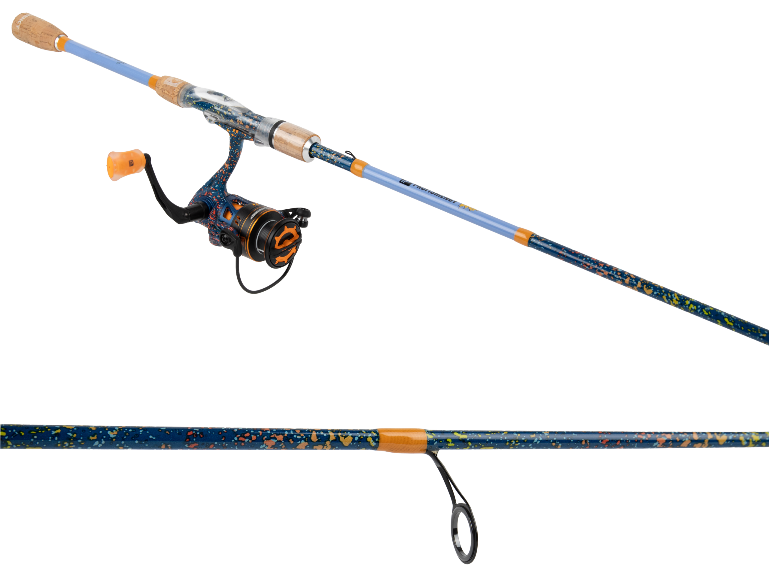 do it all fishing rod and reel combo 5'6" Light Action 2 Piece Fiberglass/Graphite Spinning 3000 Spinning Package quality guides Catfish Rod and Reel Combo