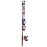Profishiency Krazy Americana Spinning Dock Combo with colorful fishing lures and tackle in a package, designed for versatile fishing.