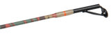Close-up of SOGO spinning rod tip showing patterned dip-camo finish and stainless-steel guide on gray background
