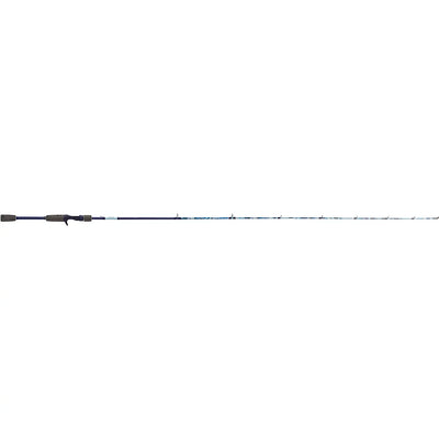 Angled view of Profishiency Krazy Kool casting rod with foam grips, trigger reel seat and blue blank on white