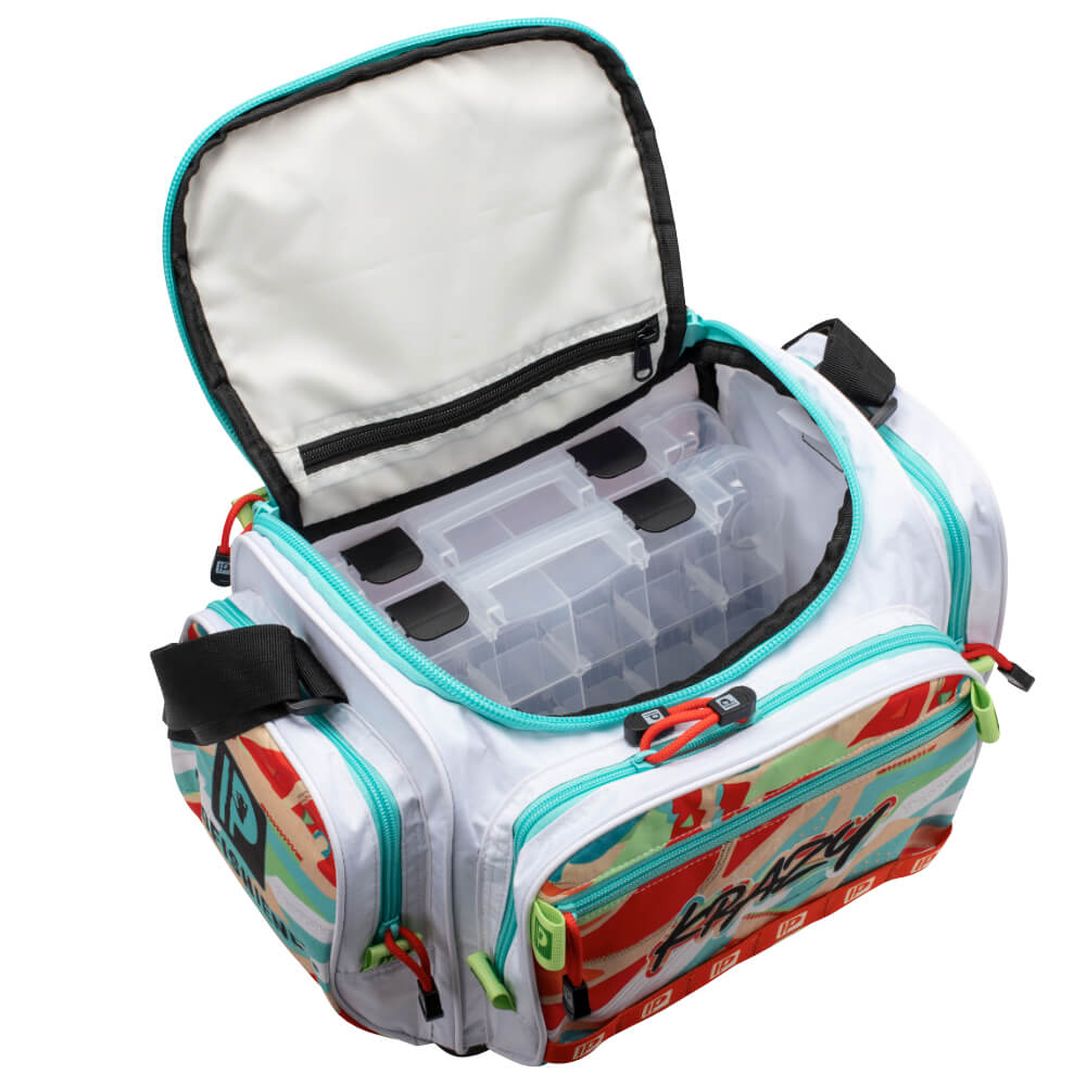 2nd hand tackle bags KastKing Karryall Fishing for Saltwater or Freshwater Fishing - Water Resistant Material - Padded Shoulder Strap stop nylon is treated with an outer hydrophobic coating and an inner PVC layer to prevent water intrusion Calcutta Squall Tackle Bag with