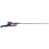 Profishiency Americana Tangle-Free Combo poles shown from the side, featuring smooth, tangle-free design for fishing.