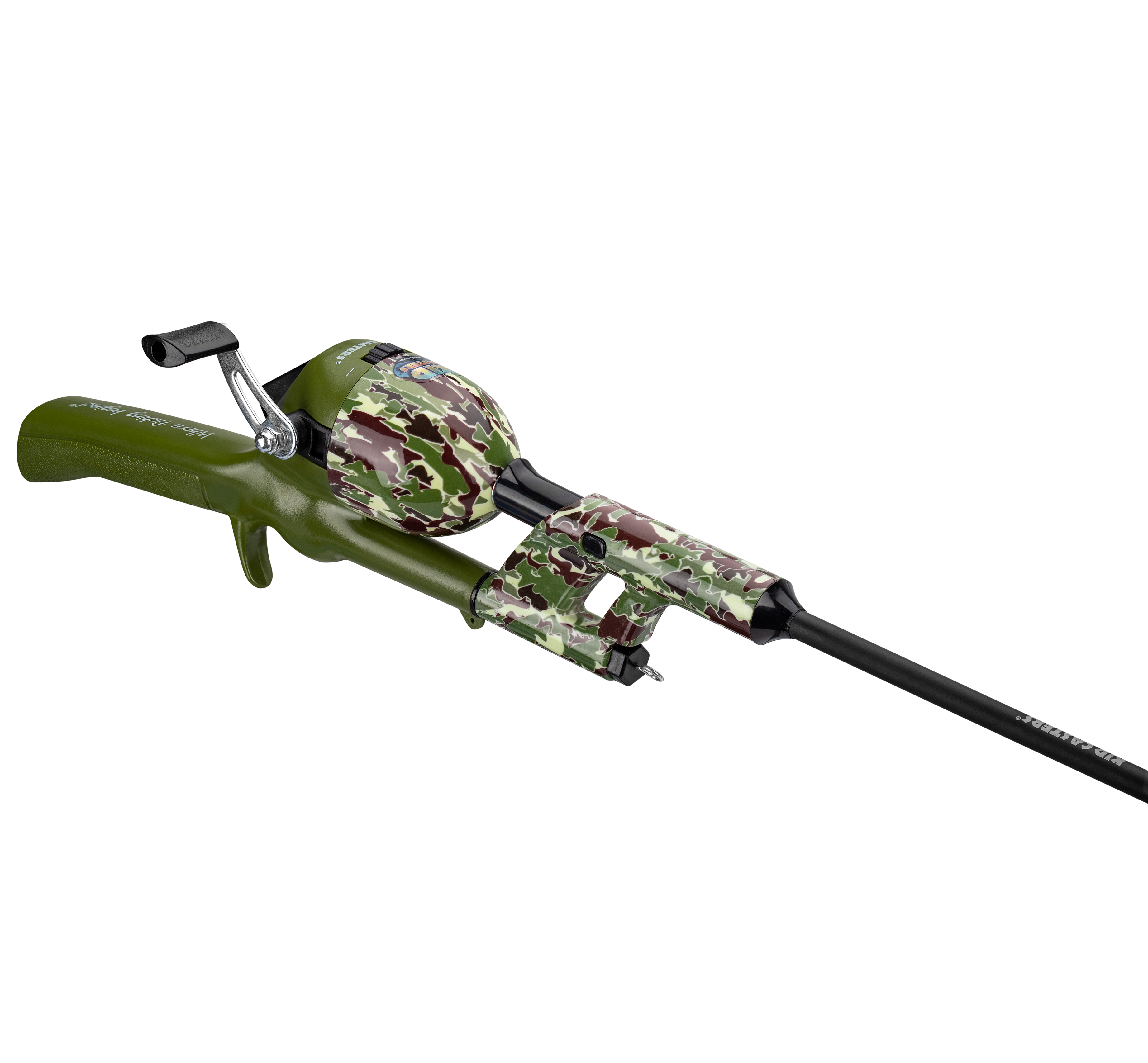 digital camo fishing pole Shakespeare Amphibian Spincast Combo The 610 medium heavy power rod features an IM7 blank Leopard Print Fishing Pole Combo