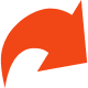 Curved orange arrow pointing right